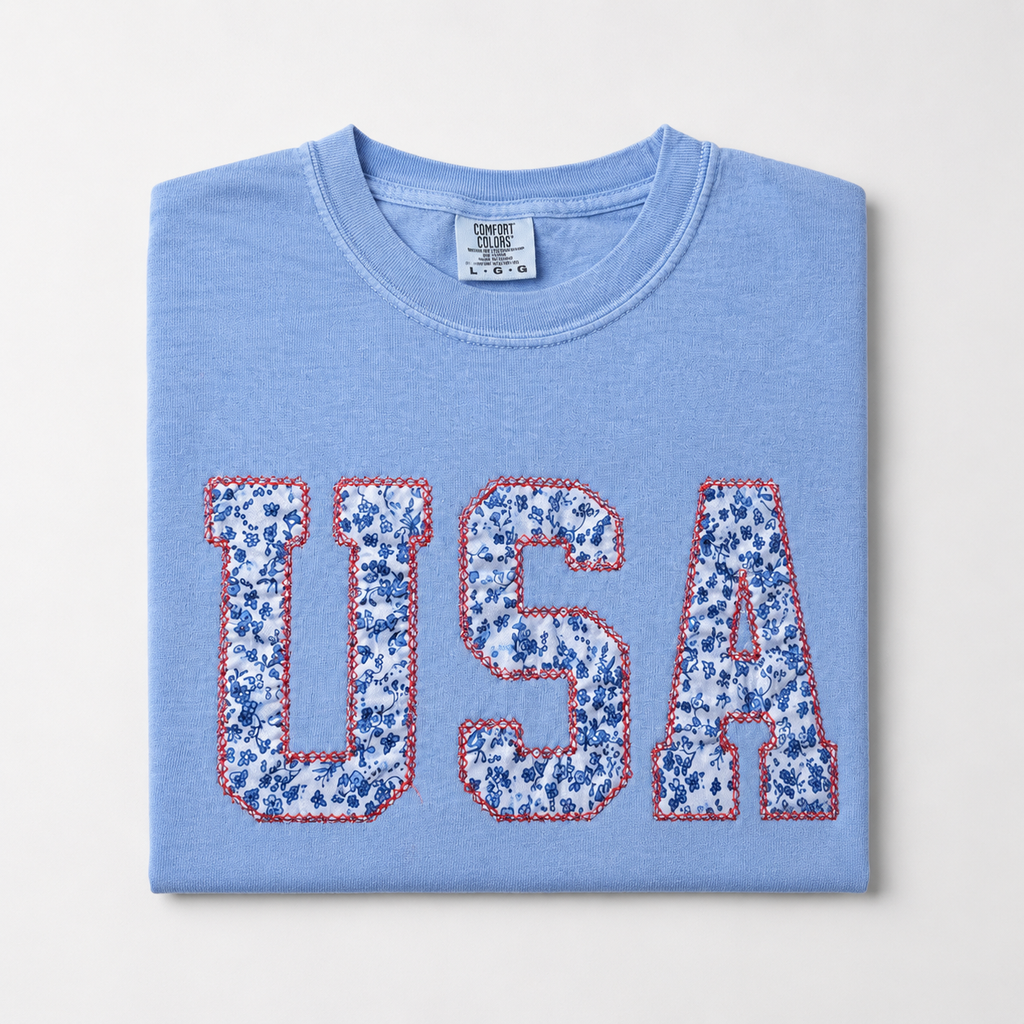 USA appliqué, comfort colors T-shirt