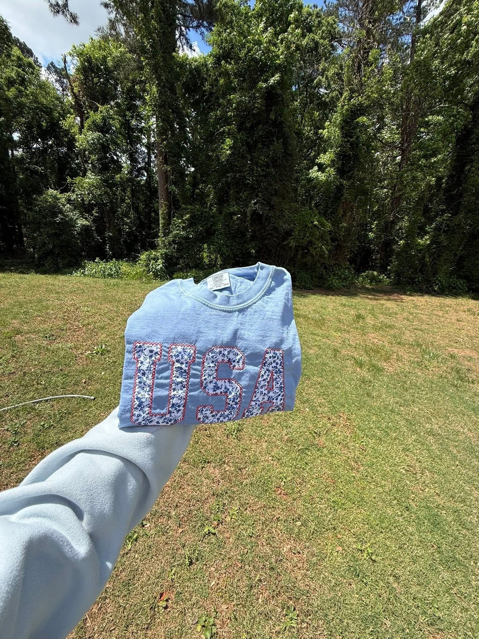 USA appliqué, comfort colors T-shirt